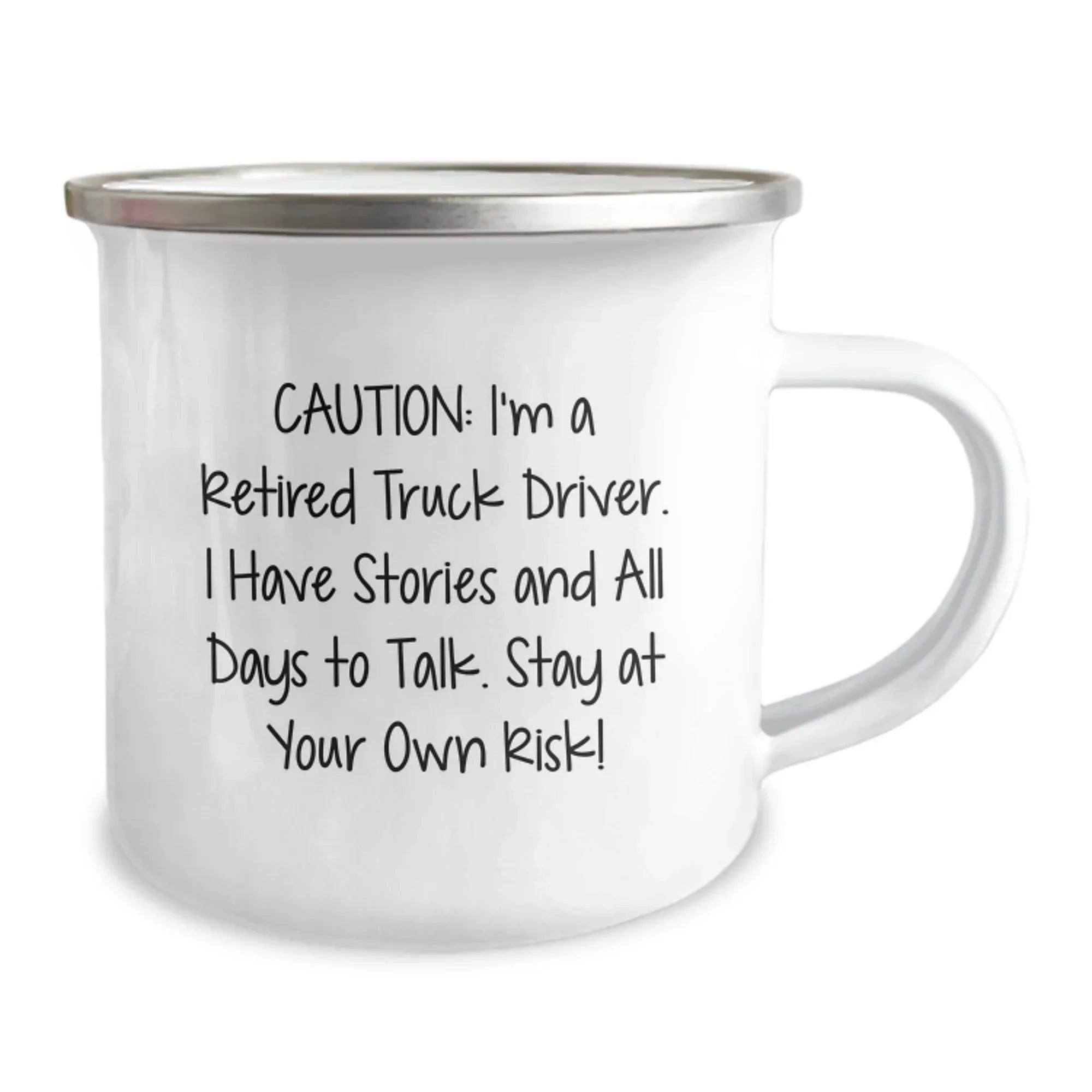 Funny Truck Driver Gifts for Men - Camping Mug with Caution I'm A Retired Truck Driver - Unique Christmas Unique Gifts from Friends to Family