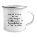 Vice-Principal Graduation Gifts from Friends - Funny Camping Mug for Men, Unique and Humorous Quote, 12 oz Capacity, Stainless Steel with Enamel Finish, Perfect for Coworkers, Family, or Women