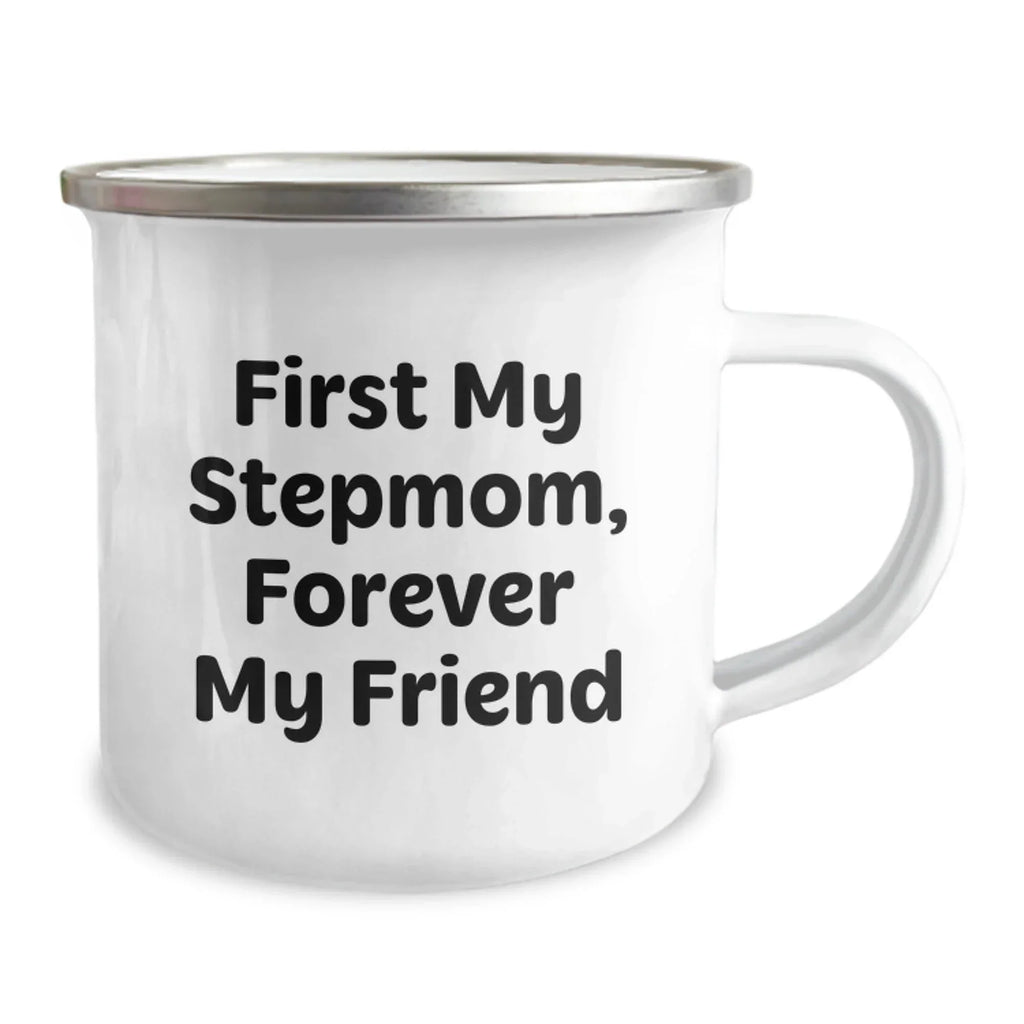 Funny Stepmom Gifts from Friends and Family, Christmas Unique Presents for Stepmom, First 'My Stepmom, Forever My Friend' Camping Mug