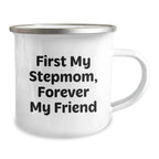 Funny Stepmom Gifts from Friends and Family, Christmas Unique Presents for Stepmom, First 'My Stepmom, Forever My Friend' Camping Mug