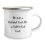 Tabby Cat Dad's Camping Mug, Funny Quote, Birthday Unique Gifts from Family to Friends