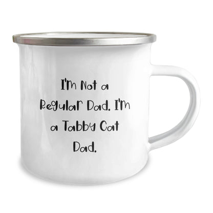 Tabby Cat Dad's Camping Mug, Funny Quote, Birthday Unique Gifts from Family to Friends - Image 2