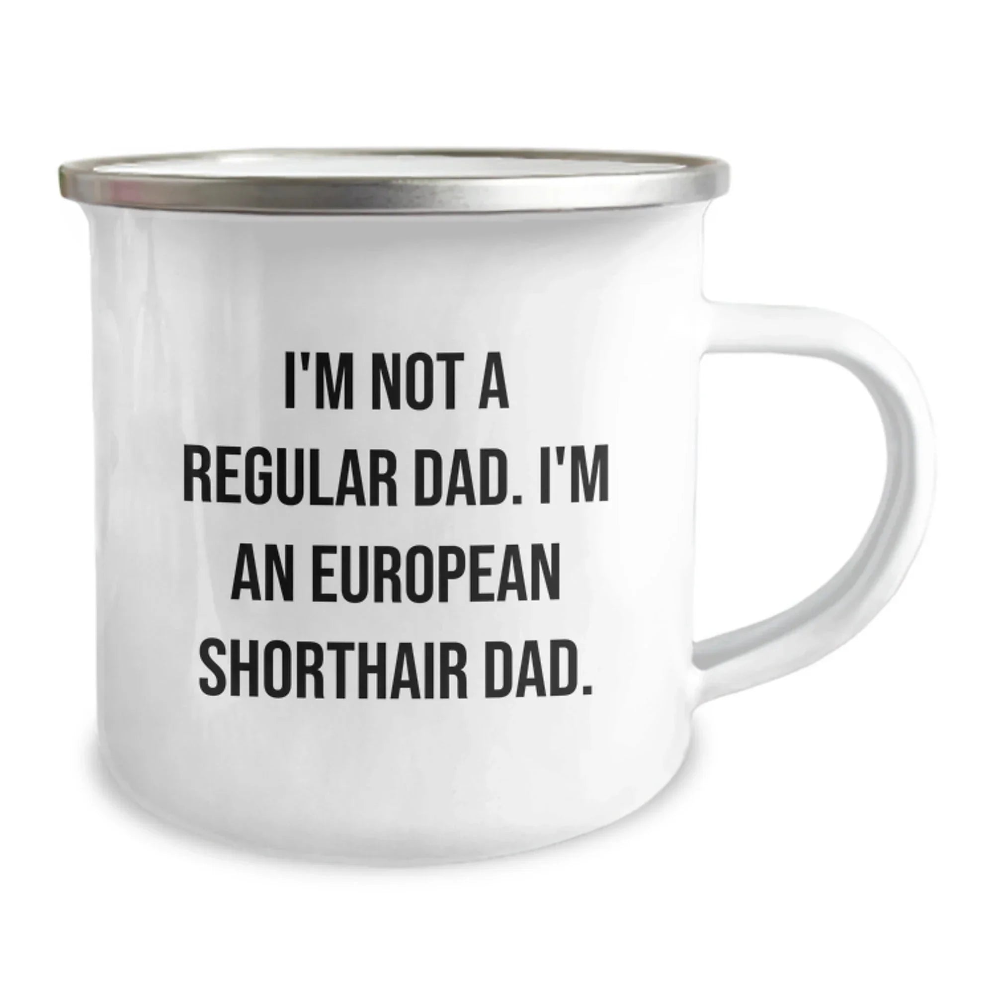 European Shorthair Cat Dad Camping Mug Funny Gift from Men to European Shorthair Cat Graduation Unique Gifts