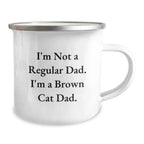 Funny Brown Cat Dad Gifts for Men, Unique Camping Mug for Christmas Unique Gifts from Dad to Brown Cat Lover