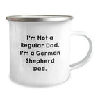 Funny German Shepherd Dad Camping Mug Gifts for Men, Unique Christmas Memorable Presents from Family to Friends