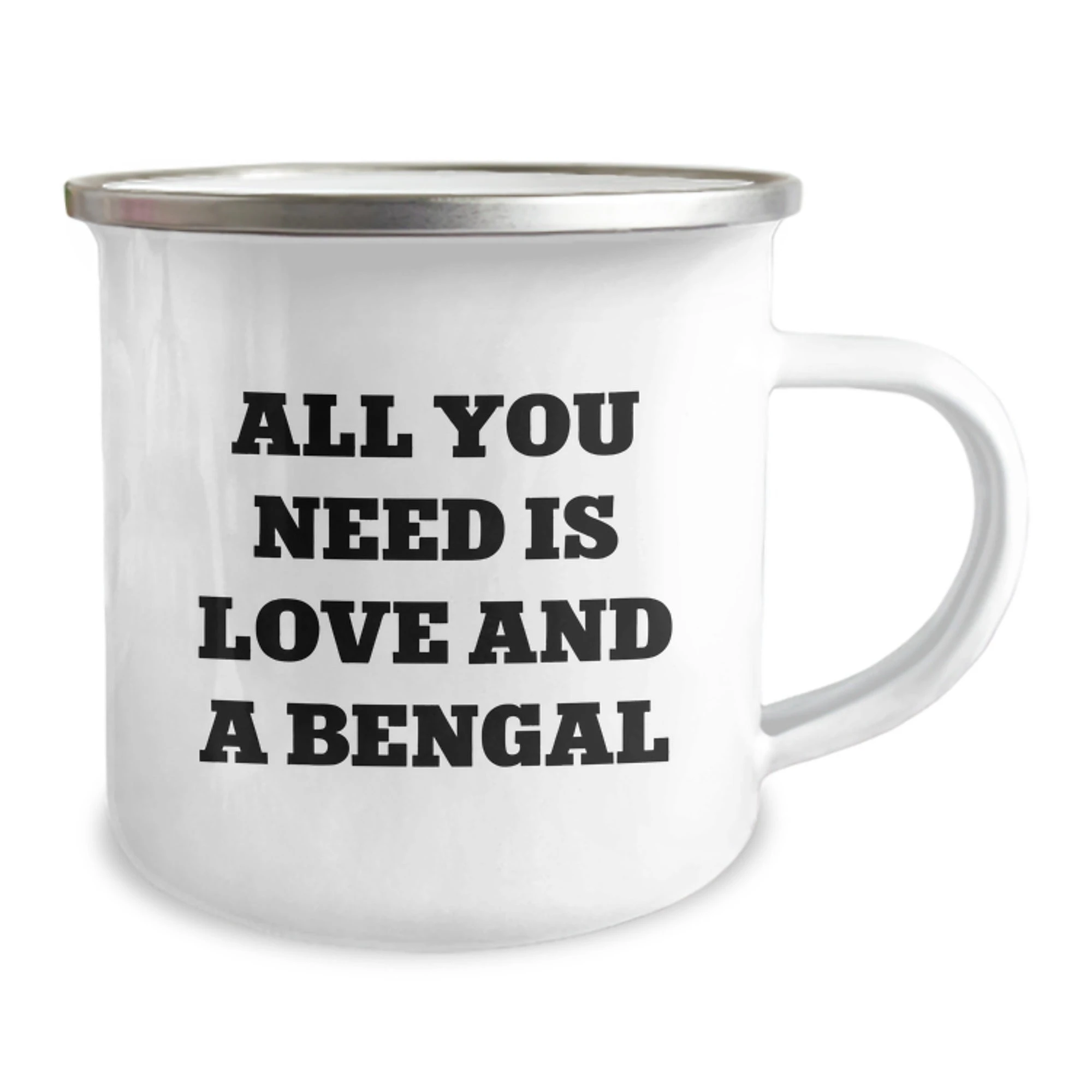 Gifts from Friends and Family for Bengal Cat Lovers, All You Need Is 'Love', Funny Camping Mug, Valentine's Unique Gifts