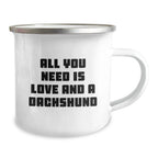 Funny Dachshund Dog Christmas Camping Mug Gifts from Family Friends - All You Need Is Love And A Dachshund, Unique