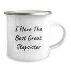 Funny Stepsister Camping Mug, Great Quote for Sister, Father's Day Unique Gifts from Family to Stepsister - Image 2