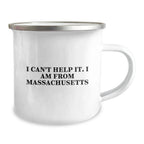 Funny Massachusetts Gifts, I Can't Help It. I Am From Massachusetts Camping Mug, Unique Christmas Memorable Presents for Massachusetts Men and Women