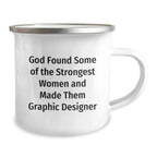 Graphic Designer's Humorous Camping Mug, Funny Quote Gifts for Women, Birthday Unique Gifts from Family