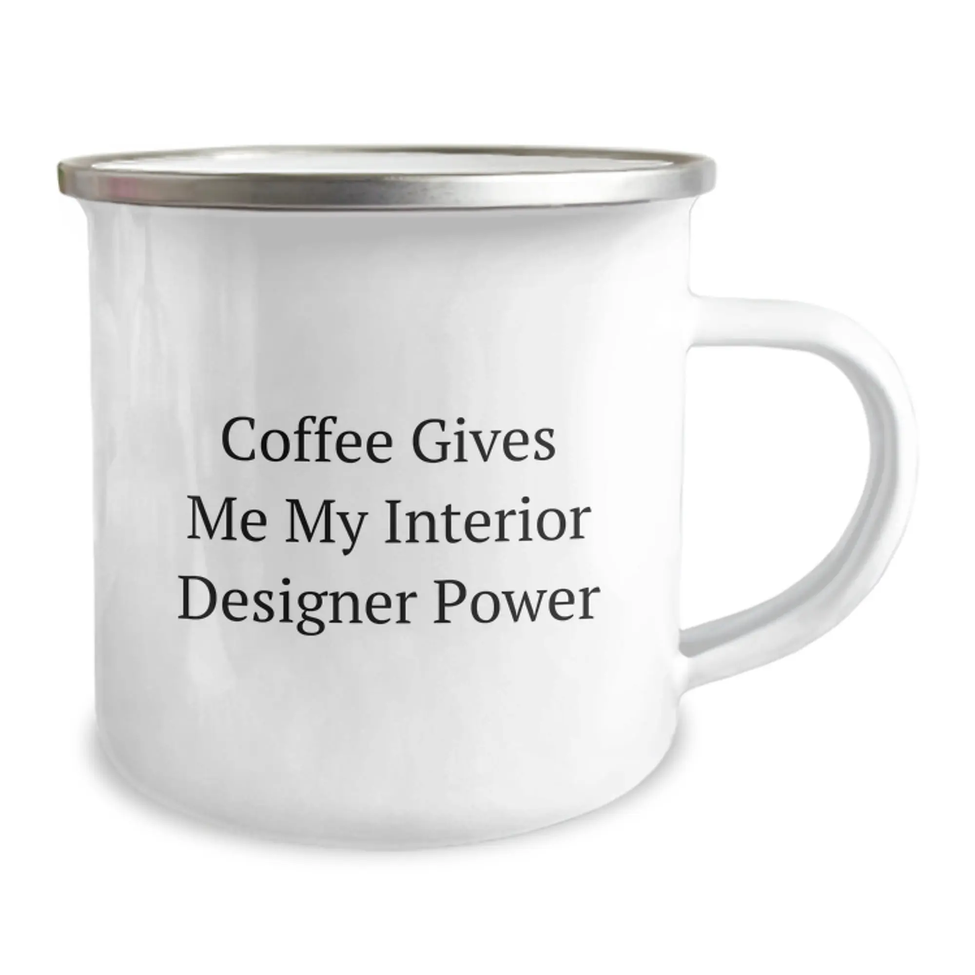 Funny Interior Designer Gifts for Her, Graduation Unique Gifts from Friends, Camping Mug with Coffee Quote - 'Coffee Gives Me My Interior Designer Power' - Image 2