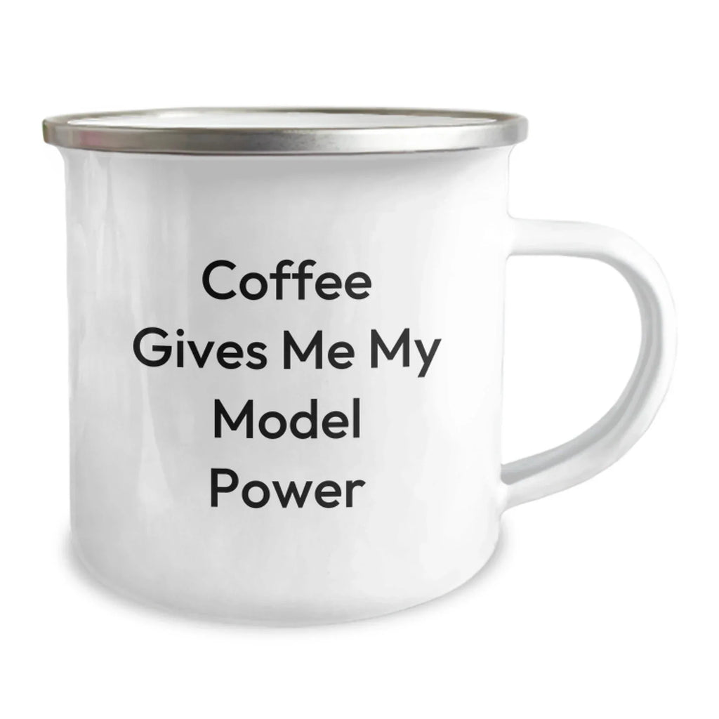 Funny Christmas Unique Gifts for Model Enthusiasts, Camping Mug, 'Coffee Gives Me My Model Power'