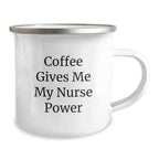 Gifts from Family Members, Funny Nurse Coffee Mug for Christmas Unique Gifts, Inspirational 'Coffee Gives Me My Nurse Power' Quote