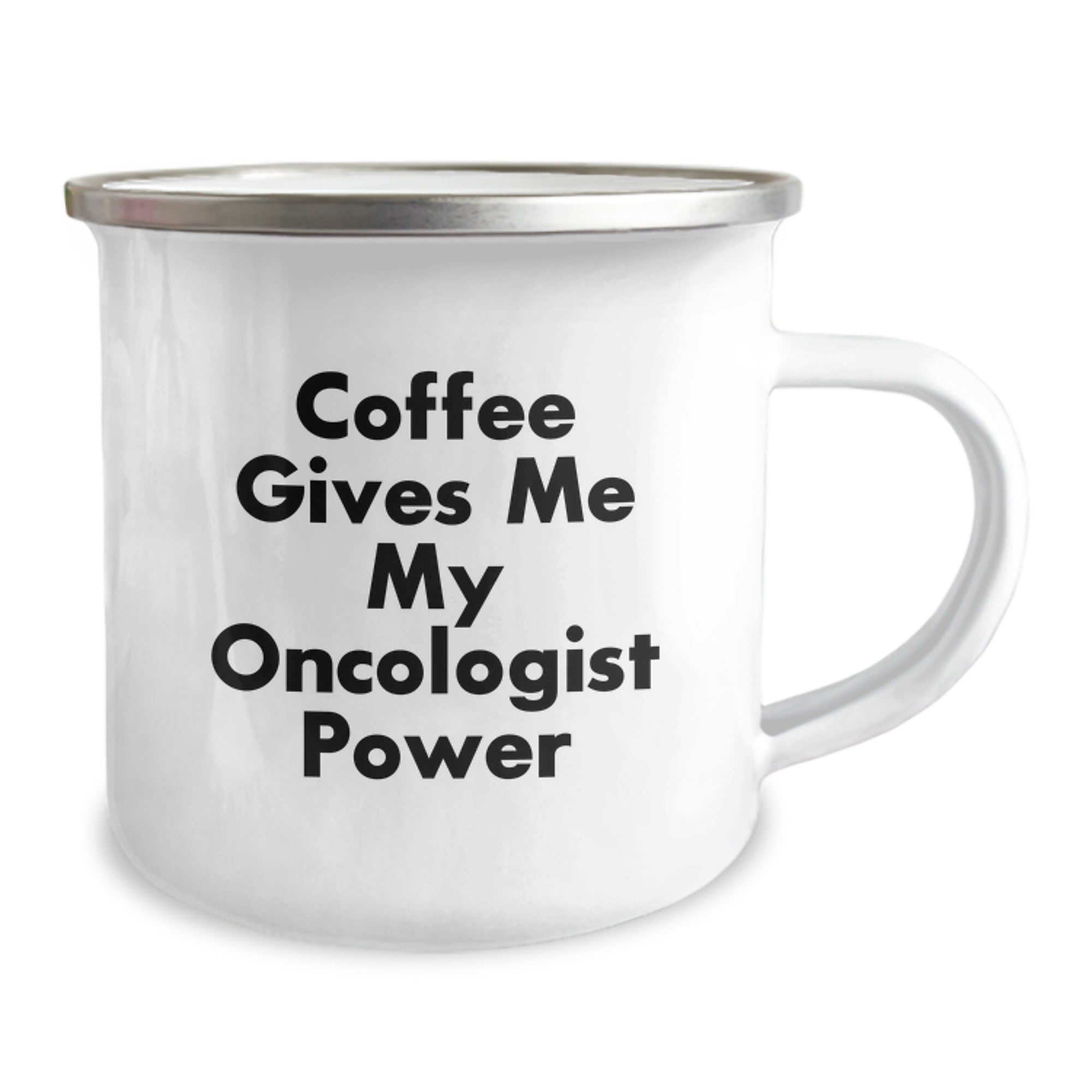 Oncologist Gifts from Friends - Funny Camping Mug 'Coffee Gives Me My Oncologist Power' for Men or Women on Christmas Unique Gifts