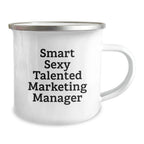 Funny Marketing Manager Christmas Unique Gifts from Friends, Funny Quotes for Marketing Manager on Camping Mug, Marketing Manager Women's Unique Funny Coffee Mugs