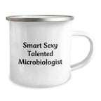 Funny Microbiologist Gifts for Women Friends and Family Members with Camping Mug - 'Smart Sexy Talented Microbiologist' Quote - Unique Christmas Unique Gifts from Men to Women