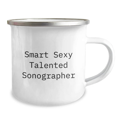 Sonographer Gifts Funny Graduation Camping Mug 'Smart Sexy Talented' - Gifts from Friends for Sonographer - Image 2