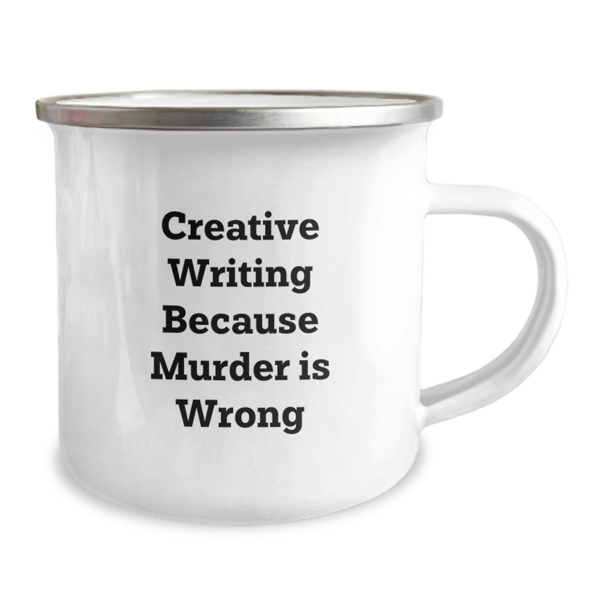 Creative Writing Inspiration Gifts from Friends for Graduation, Funny Quote on Camping Mug, 12 oz Stainless Steel with Enamel Finish - Image 2