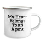 Funny Agent Gifts, My Heart Belongs To An Agent, Birthday Unique Agent Camping Mug, Gifts from Men to Agent, for Agent