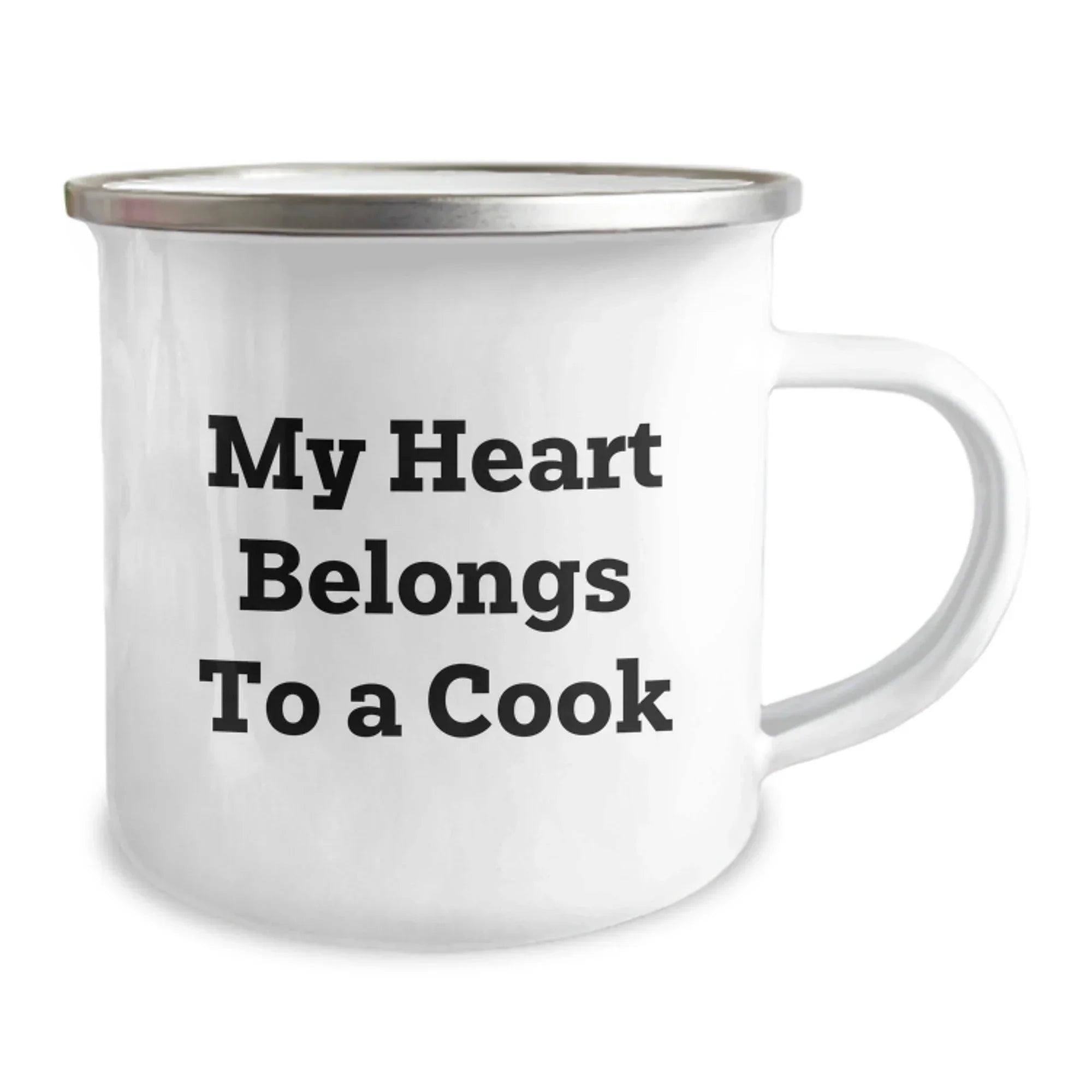 Funny Camping Mug Gifts from Friends for Cooks, My Heart Belongs To A Cook, Graduation Unique Gifts for Men, Women, Family, Coworkers
