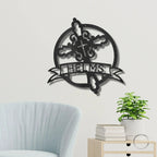 Catholic Cross Custom Name Monogram Metal Art Wall Sign