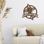 Catholic Cross Custom Name Monogram Metal Art Wall Sign