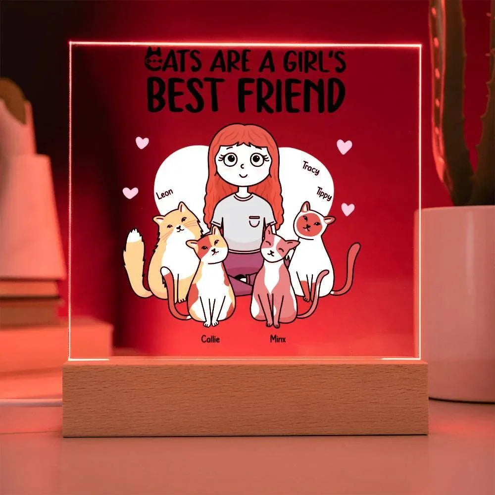 Cats are a Girl's Bet Friend Personalized Acrylic Plaque
