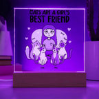 Cats are a Girl's Bet Friend Personalized Acrylic Plaque