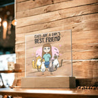 Cats are a Girl's Bet Friend Personalized Acrylic Plaque