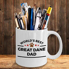 Spring Pet Products World's Best Great Dane Dad - Funny Great Dane Lover White Ceramic Mug, Gift for Dog Moms, Dads, and Pet Parents