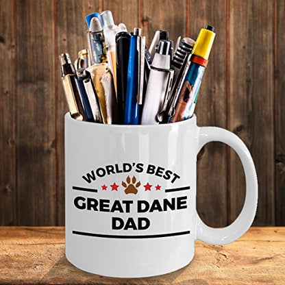 Spring Pet Products World's Best Great Dane Dad -  Funny Great Dane Lover White Ceramic Mug, Gift for Dog Moms, Dads, and Pet Parents - Mallard Moon Gift Shop