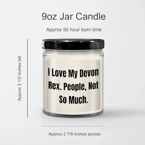 Devon Rex Cat Lover's 9oz Vanilla Soy Candle, Funny Quote Gifts from Men to Women Friends Family on Valentine's, Unique Devon Rex Cat Gifts