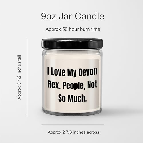 Devon Rex Cat Lover's 9oz Vanilla Soy Candle, Funny Quote Gifts from Men to Women Friends Family on Valentine's, Unique Devon Rex Cat Gifts - Mallard Moon Gift Shop