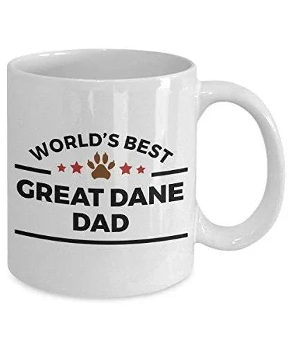 Spring Pet Products World's Best Great Dane Dad - Funny Great Dane Lover White Ceramic Mug, Gift for Dog Moms, Dads, and Pet Parents
