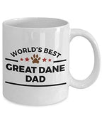 Spring Pet Products World's Best Great Dane Dad - Funny Great Dane Lover White Ceramic Mug, Gift for Dog Moms, Dads, and Pet Parents