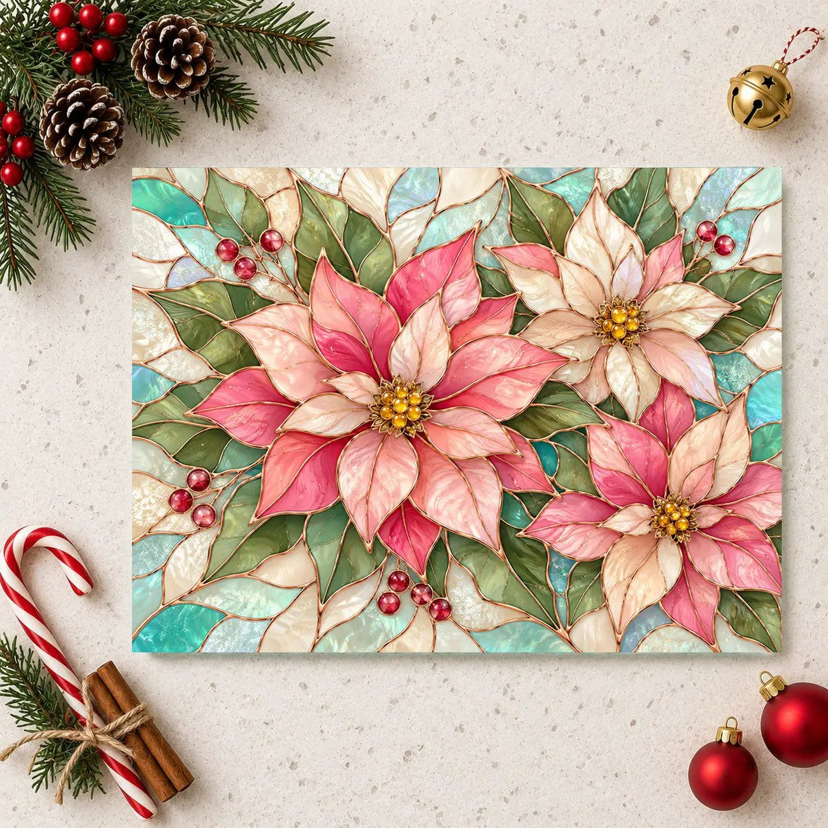Pink Poinsettia Glass Cutting Board, Christmas Floral Kitchen Decor, Tempered Chopping Board, Holiday Hostess Gift, Serving Board for Home