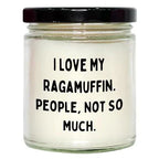 Ragamuffin Cat Lovers Gifts, Funny Candle for Friends, Family, or Coworkers - 9oz Vanilla Soy Candle, Made in USA, Christmas Unique Gift
