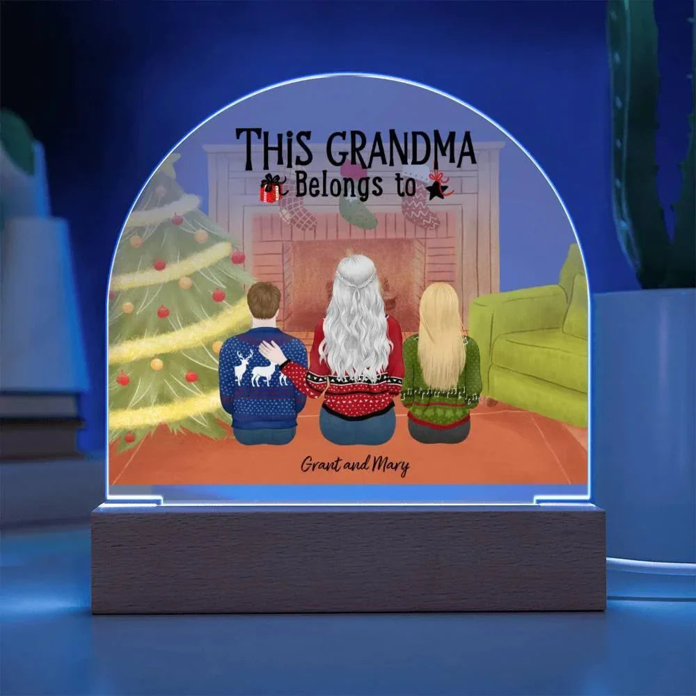 Celebrate Grandma's Love with a Heartfelt Personalized Christmas Gift from Grandkids - Dome-Shaped Acrylic Plaque
