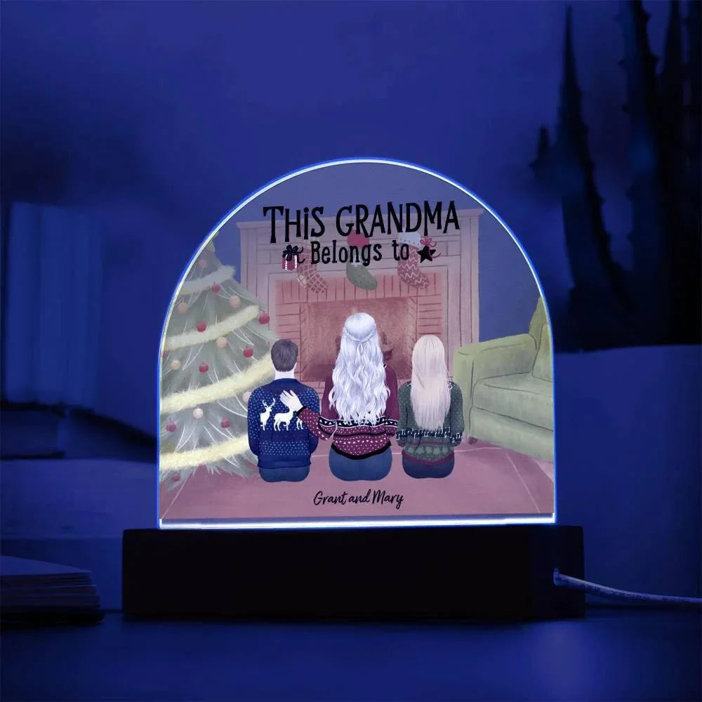 Celebrate Grandma's Love with a Heartfelt Personalized Christmas Gift from Grandkids - Dome-Shaped Acrylic Plaque