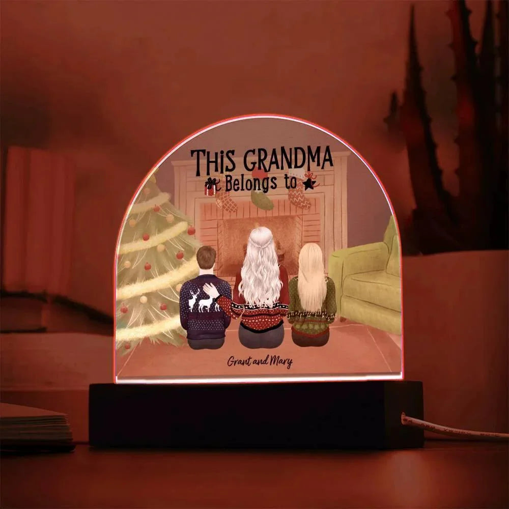 Celebrate Grandma's Love with a Heartfelt Personalized Christmas Gift from Grandkids - Dome-Shaped Acrylic Plaque
