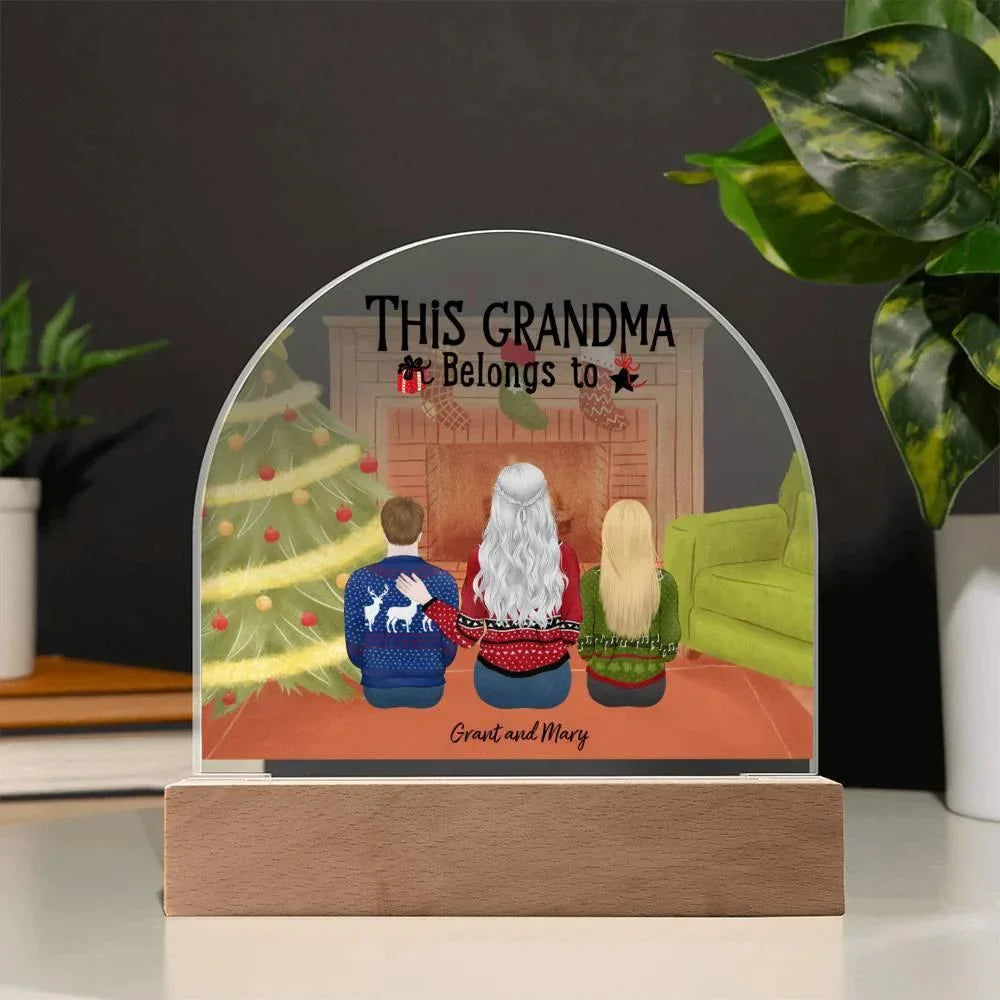 Celebrate Grandma's Love with a Heartfelt Personalized Christmas Gift from Grandkids - Dome-Shaped Acrylic Plaque