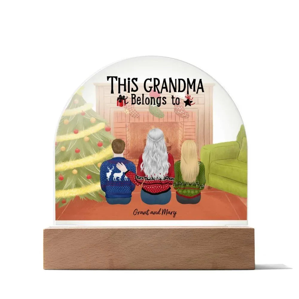 Celebrate Grandma's Love with a Heartfelt Personalized Christmas Gift from Grandkids - Dome-Shaped Acrylic Plaque