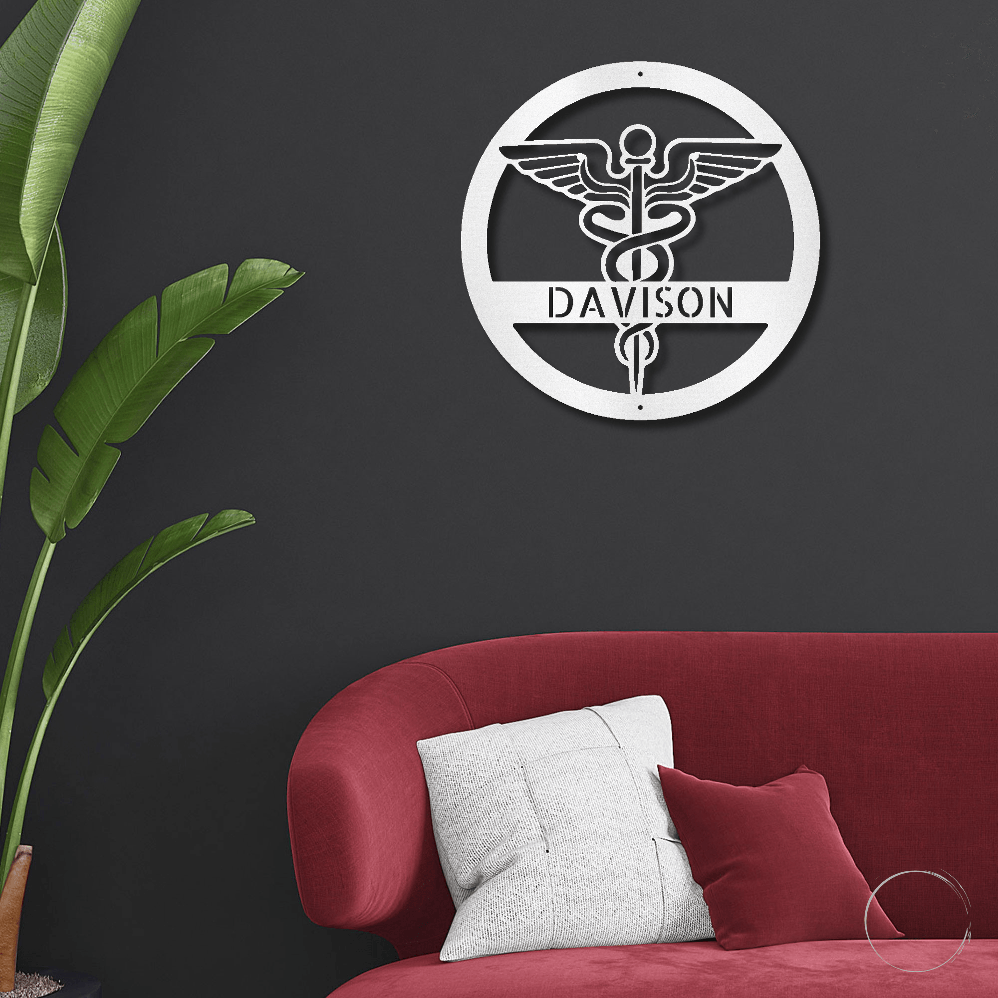 Celebrate Nursing Excellence: Personalized Caduceus Steel Wall Sign for Healthcare Heroes - Mallard Moon Gift Shop