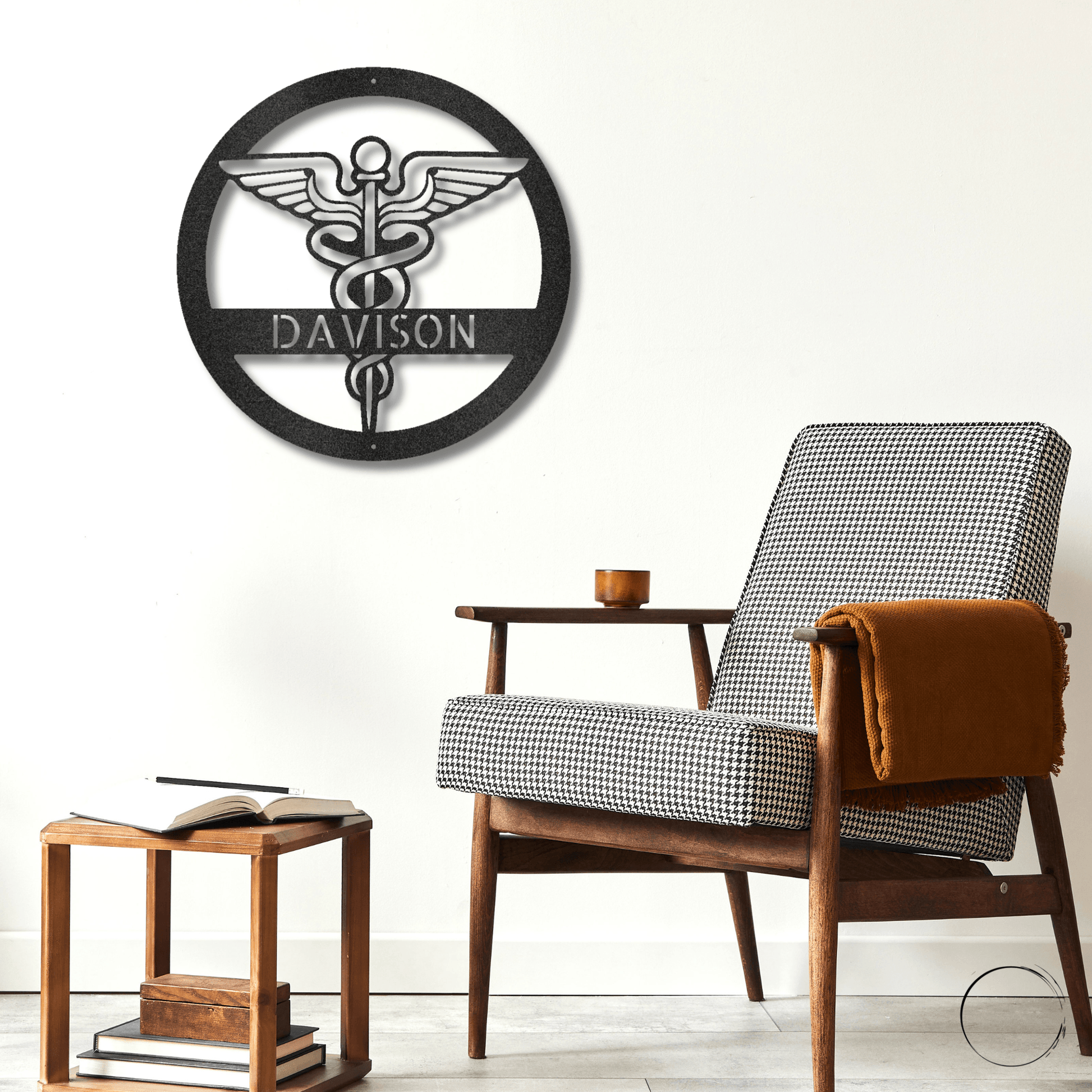 Celebrate Nursing Excellence: Personalized Caduceus Steel Wall Sign for Healthcare Heroes - Mallard Moon Gift Shop