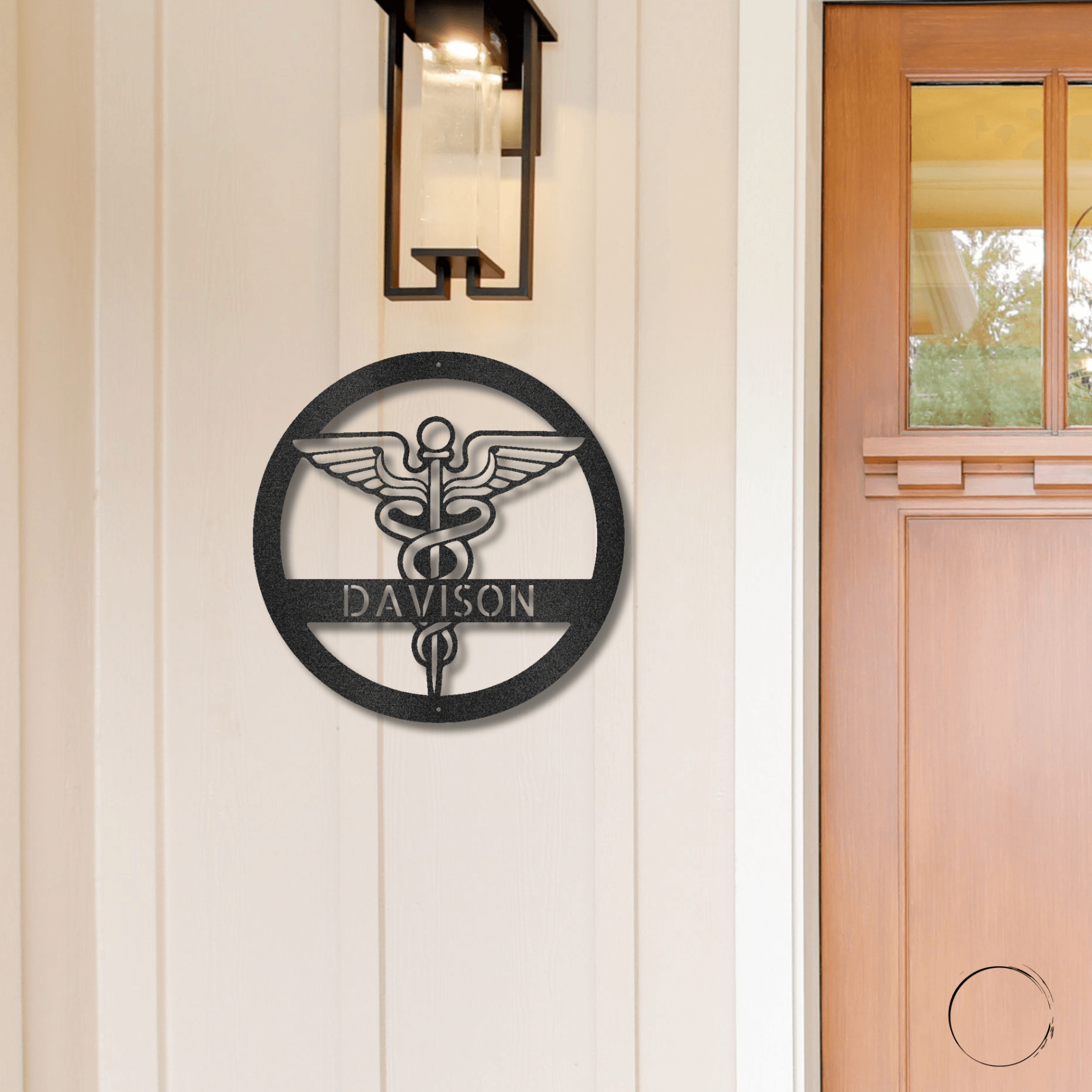 Celebrate Nursing Excellence: Personalized Caduceus Steel Wall Sign for Healthcare Heroes - Mallard Moon Gift Shop