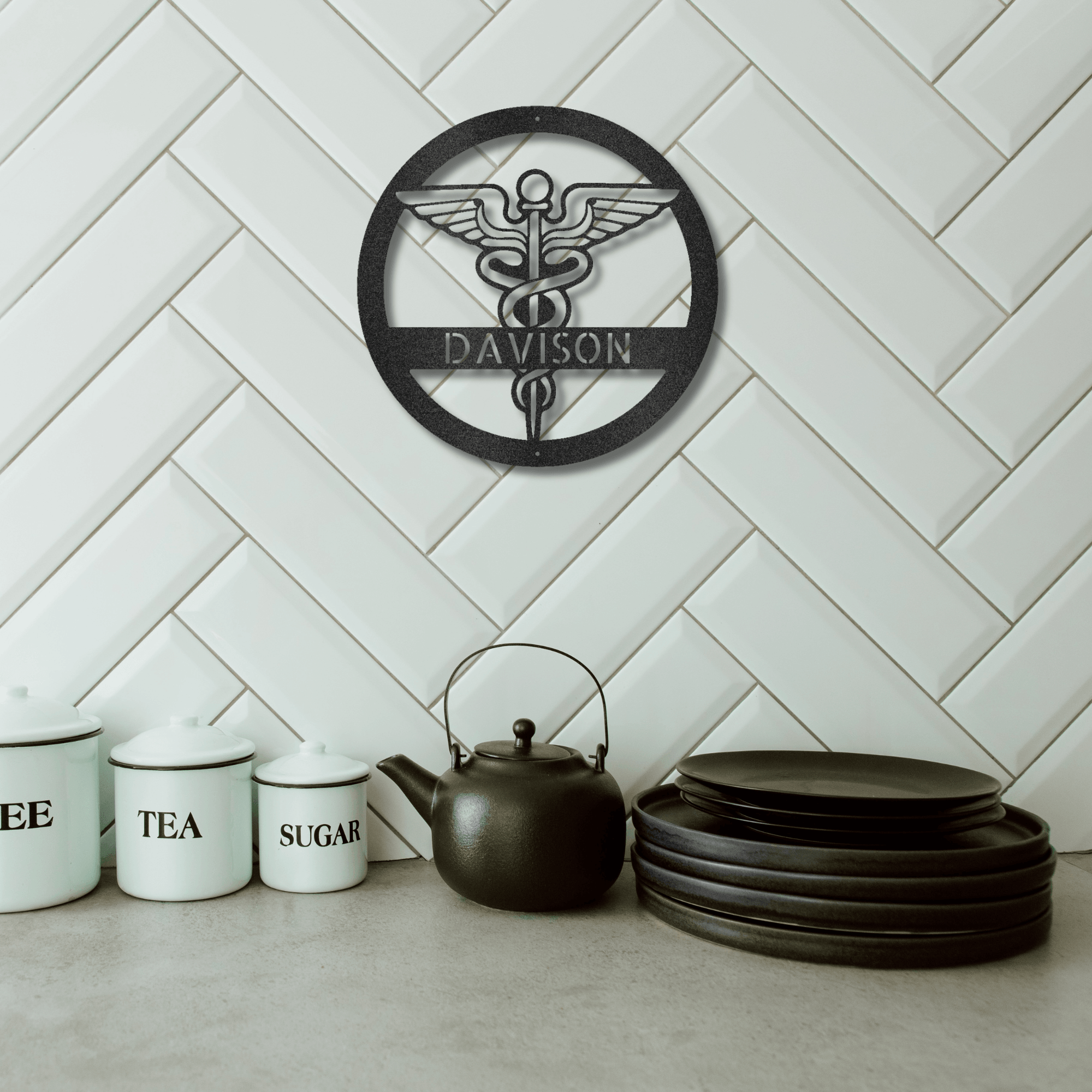 Celebrate Nursing Excellence: Personalized Caduceus Steel Wall Sign for Healthcare Heroes - Mallard Moon Gift Shop