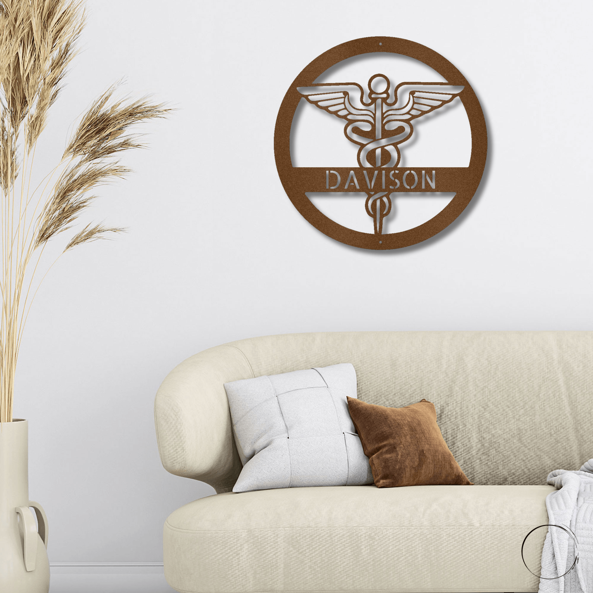 Celebrate Nursing Excellence: Personalized Caduceus Steel Wall Sign for Healthcare Heroes - Mallard Moon Gift Shop