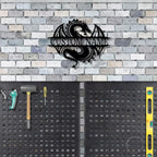 Celtic Dragon Monogram Personalized Name Indoor Outdoor Steel Wall Sign Metal Art