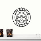 Celtic Knot Ring Monogram Personalized Name Indoor Outdoor Steel Wall Sign Metal Art