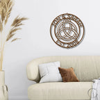 Celtic Knot Ring Monogram Personalized Name Indoor Outdoor Steel Wall Sign Metal Art